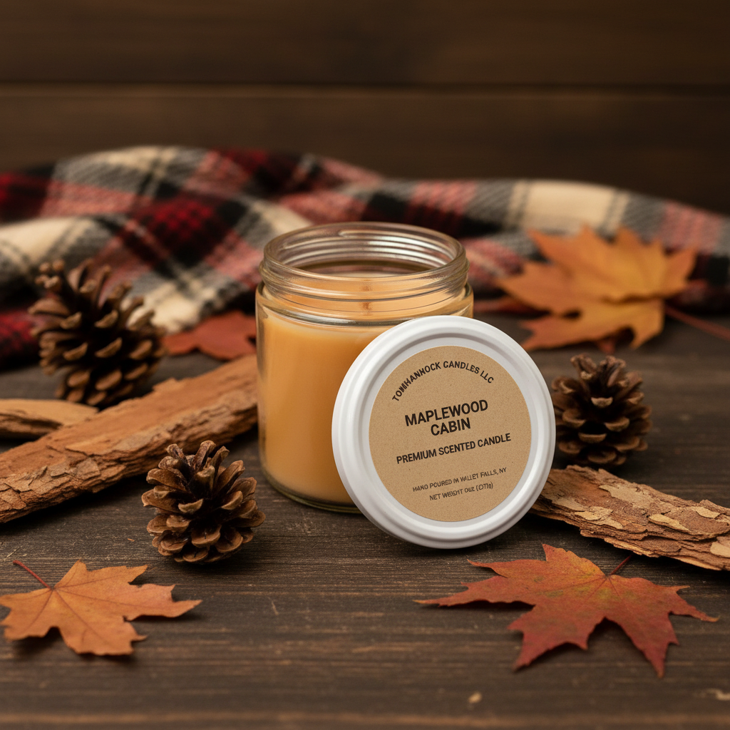 Maplewood Cabin Candle Styled Scene